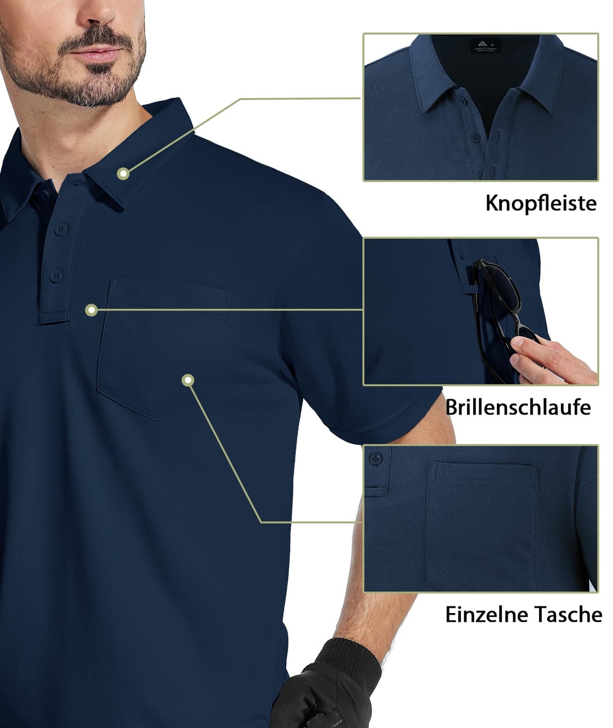 SwissWell Lote de 2 Polo Hombre Manga Corta Transpirable Golf Polos Camisa para Hombre — view 3