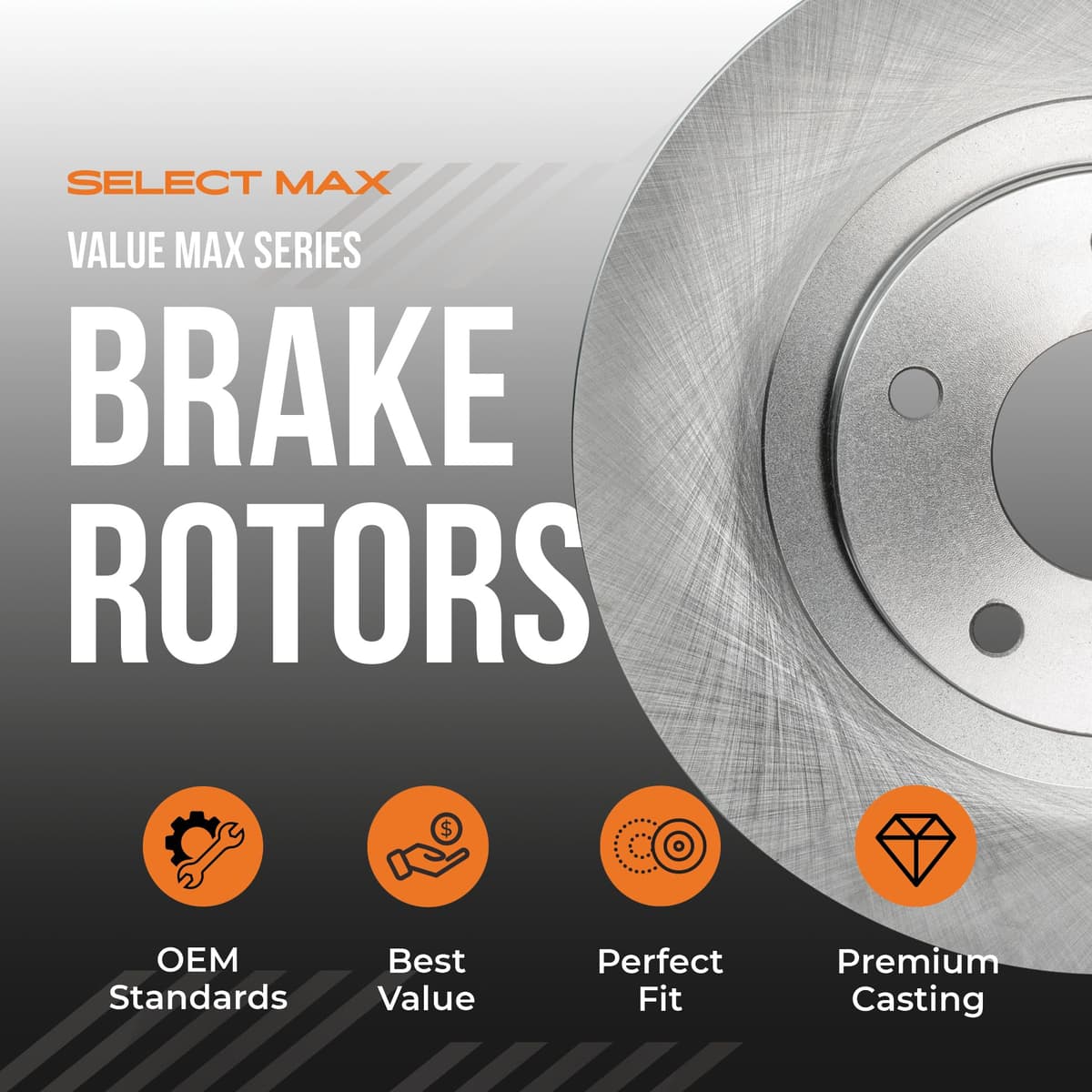 MAX Advanced Brakes - Rear Brake Kit For 2010-2018 Hyundai Santa Fe Sport, Santa Fe XL, 2011-2020 Kia Sorento| Carbon Ceramic Brake and Rotor Kit| OE Replacement Brake Rotors — view 6
