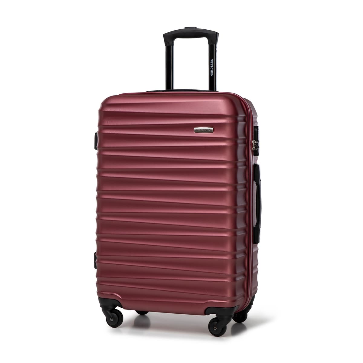 WITTCHEN Maleta Grande Trolley ABS rígido para facturación con 4 Ruedas giratorias Cerradura de combinación asa telescópica Groove Line Negro Ryanair/Vueling/Iberia/easyJet/Iberia Express — view 21