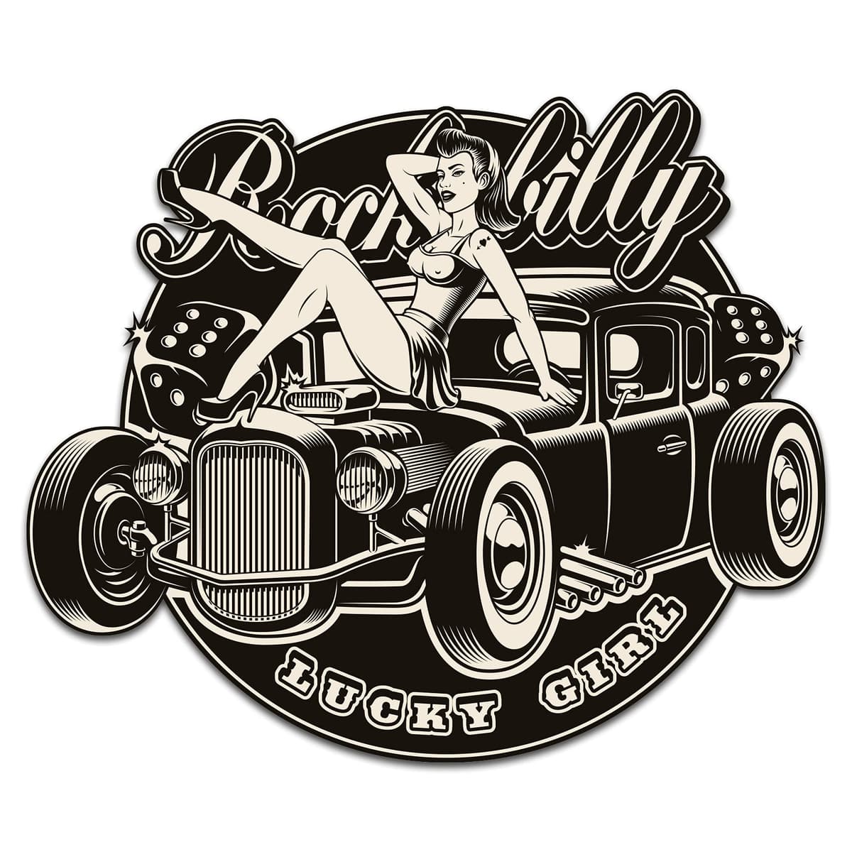 Finest-Folia Pegatina retro vintage Old School Ace Kult Rockabilly — view 20