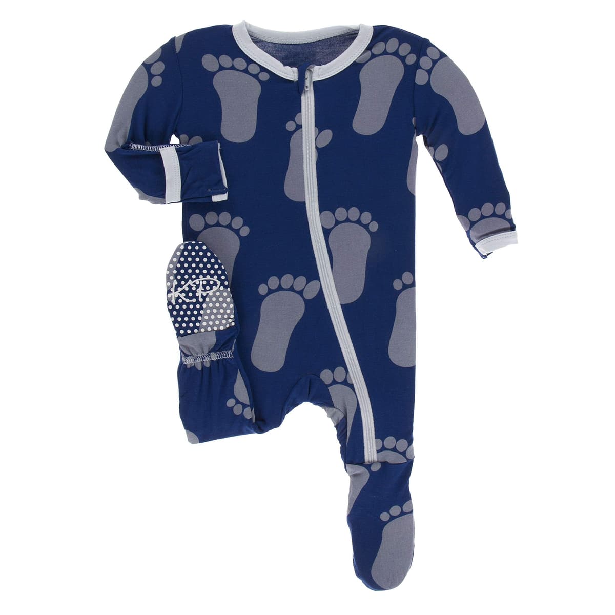 KicKee Pants Little Girls Basic Footie with Zipper - Lotus, 6-9 Months — view 22