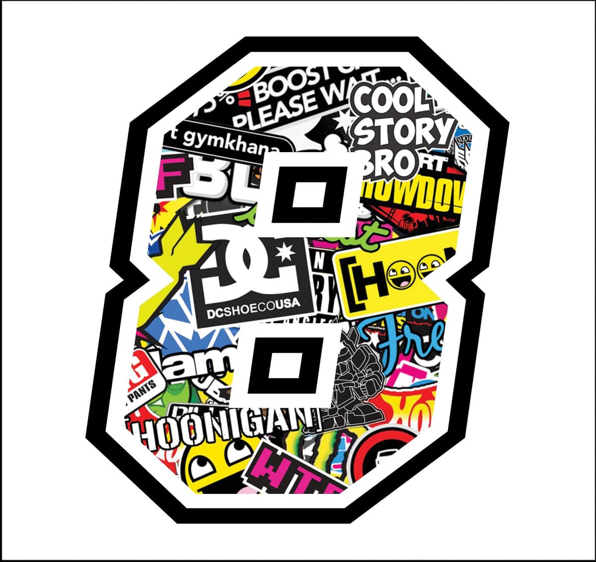Adhesive Race número - la medida 12 cm - Cross Pista de Coches Pegatinas para Bicicletas (3, Sticker Bomb) — view 96