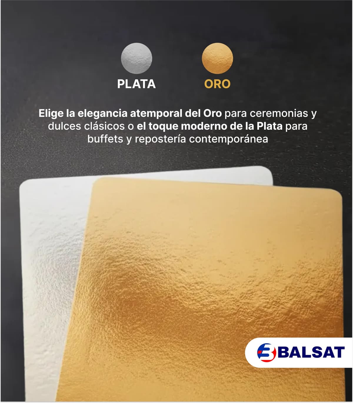 BALSAT Paletinas Cartón Reversibles Plata/Oro 15x21, 20x21 y 25x21 cm – Presentación de Embutidos, Salmón y Alimentos – Rígidas para Bolsa Alimentaria y Envasado al Vacío – Pack 100 Unidades (15x21) — view 2