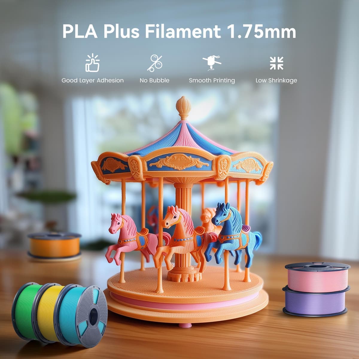 SUNLU Pack de 16 Colores Filamento PLA Plus, Filamento PLA+ Multicolor para Impresoras 3D 1.75mm, Embalado al Vacío Individualmente, 0.25kg/Bobina, Total 4kg, 16 Bobinas​ — view 2