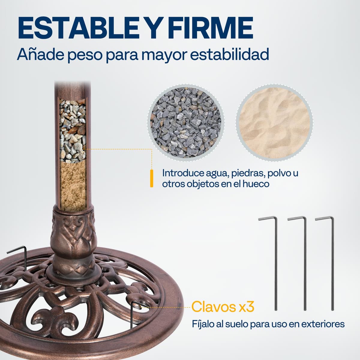 VIVOHOME Bebedero-Comedero para Pájaros para Jardín 71 cm de Altura con Fuente Solar Gran Bol de Agua en Resina de Pie Estilo Tradicional — view 5