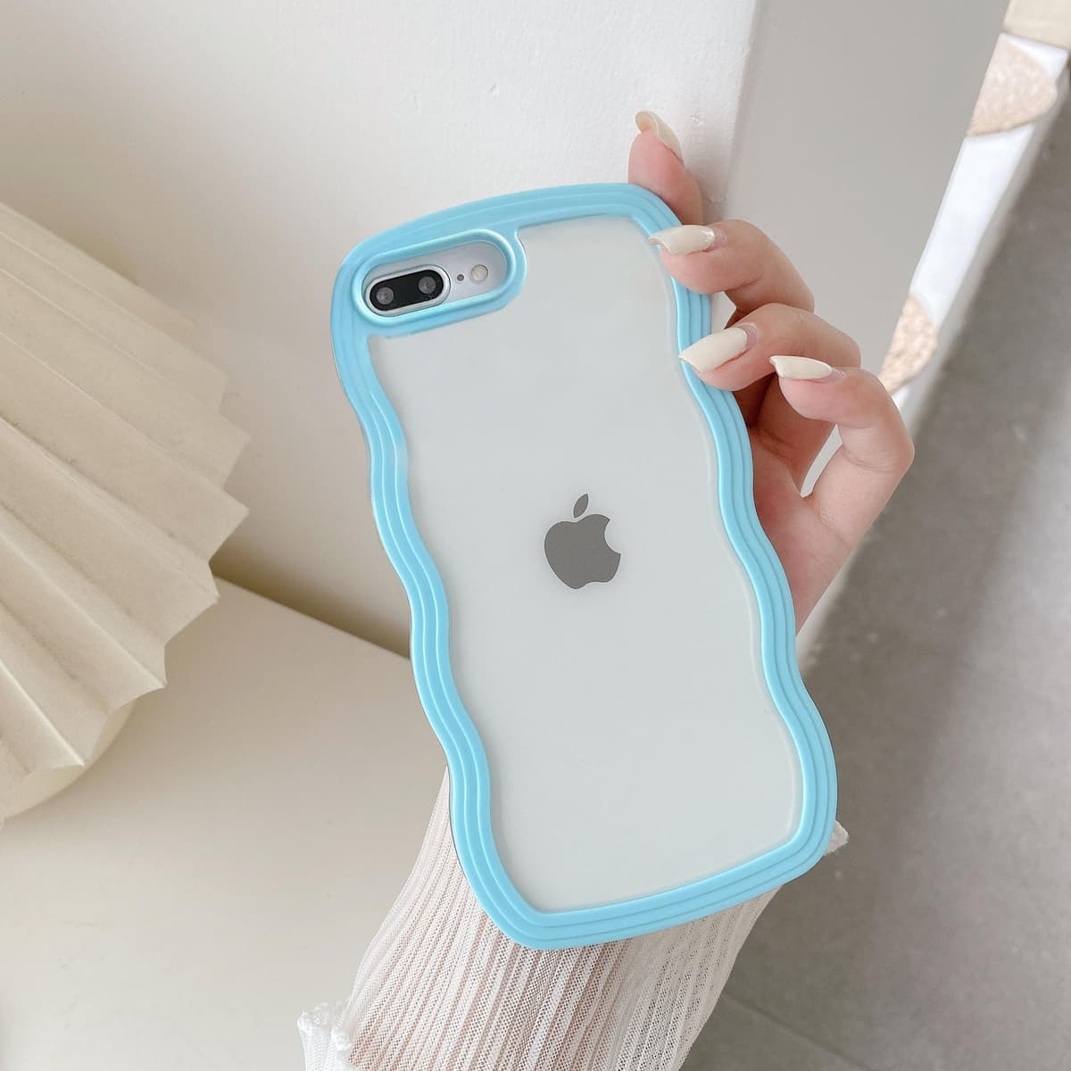 QLTYPRI Compatible with iPhone 11 Case, Cute Curly Wave Frame Clear Case for Girls Women, Transparent Soft Silicone TPU Bumper Shockproof Protective Phone Cover for iPhone 11 - Purple — view 127