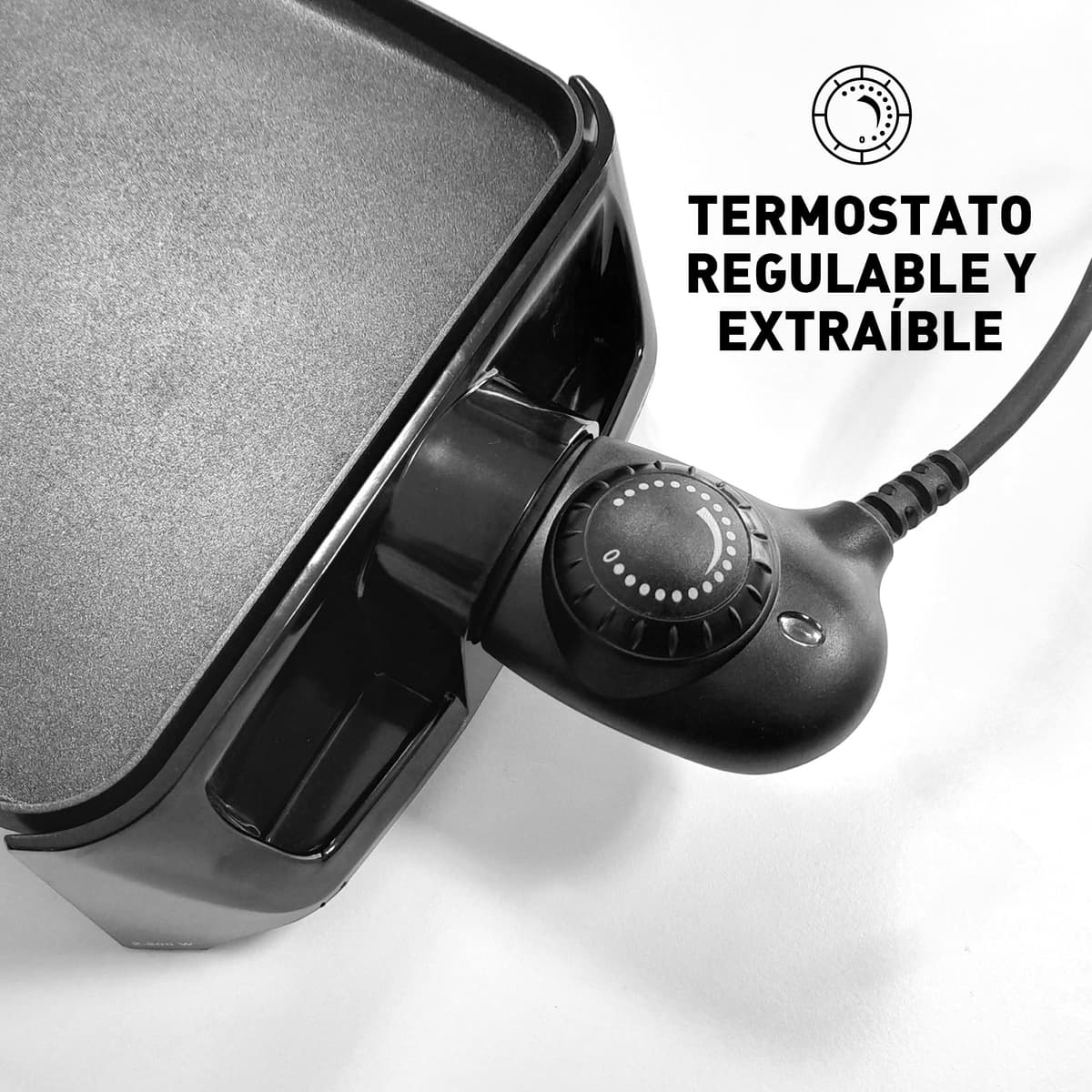Jata Gr195 Plancha de Asar Cocina Por Igual en Toda La Superficie 46 X 25 Cm Antiadherente Libre de Pfoa Muy Resistente Al Rayado Fácil Limpieza con Bandeja Colectora de Salsas, 2200 W, Color Negro — view 4