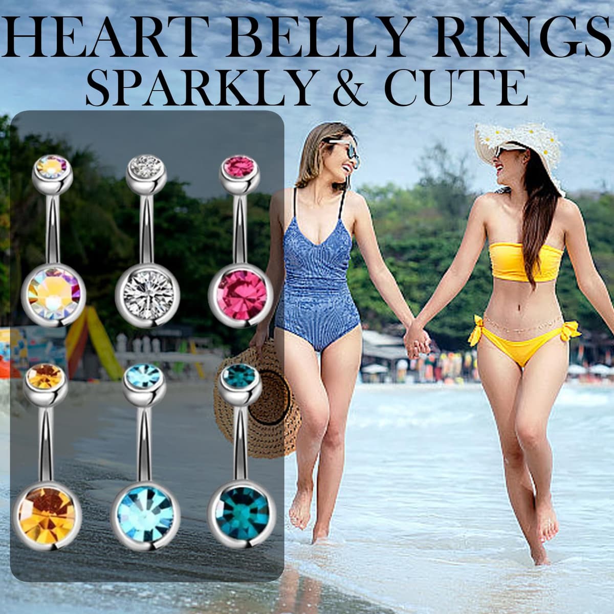 CocCCoon Stainless Steel Belly Rings - 20 PCS Navel Piercing Jewelry Hoops, Body Piercing Bars, Belly Button Rings — view 5