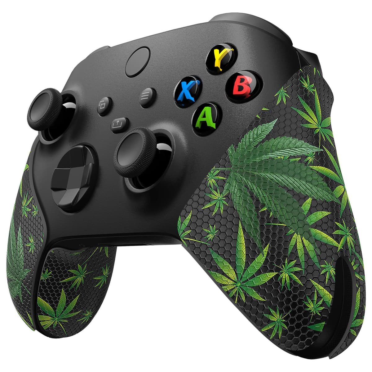 eXtremeRate PlayVital Soft Rubber Grip for Xbox Series X/S Controller - Anti-Slip Sweat-Absorbent Handle Pads, Non-Slip Textured Cover (Green Storm Thunder) — view 12