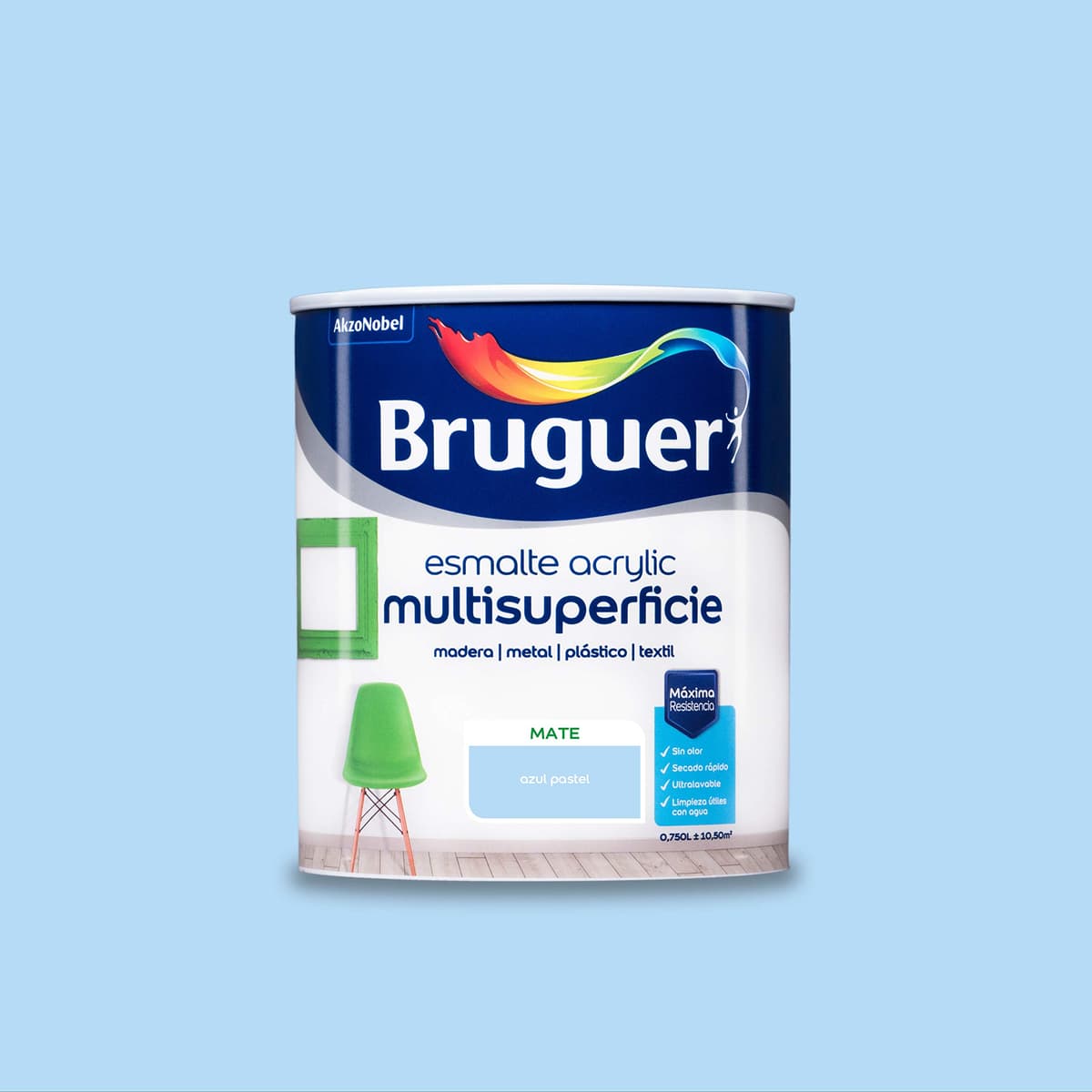 Bruguer Acrylic Multisuperficie Esmalte al agua Satinado - Pintura 750 mL, Blanco Permanente — view 33