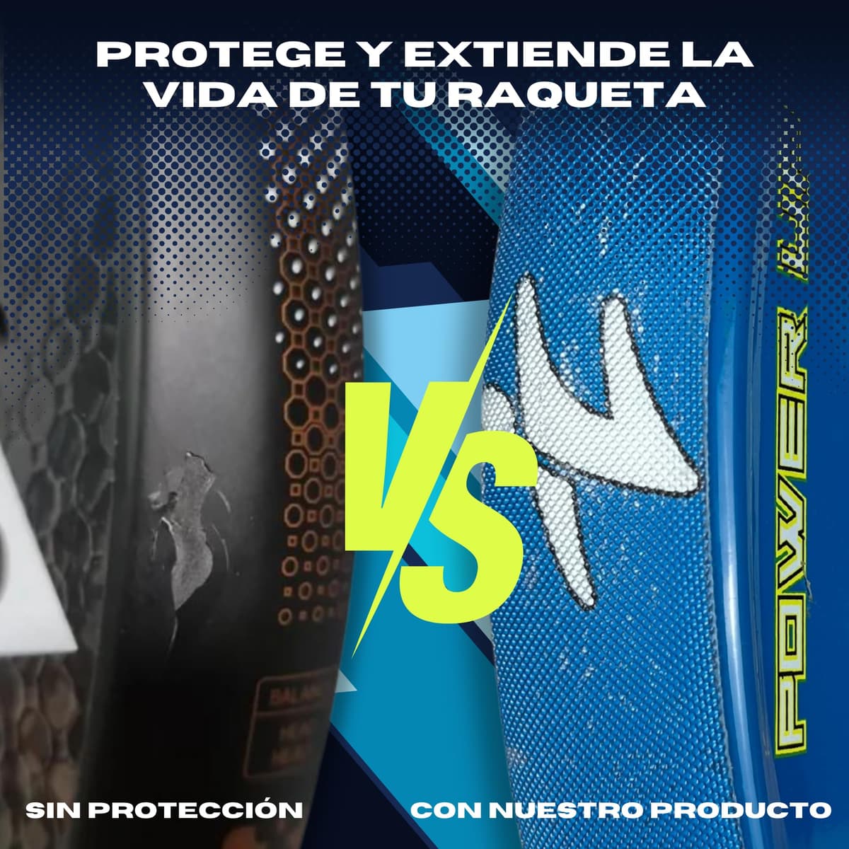 Protector Transparente Rugoso para Pala de Pádel - Cinta Protectora Multigranulada de Silicona — view 5