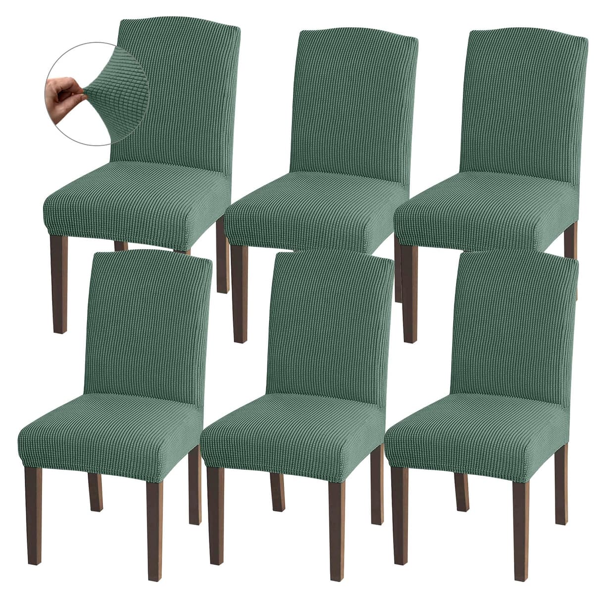 Granbest High Stretch Dining Chair Slipcovers, Universal Fit Jacquard Parson Dining Chair Covers, Removable Chair Protectors for Dining Room, Kitchen, Restaurant and Hotel (Set of 4, Grey) — view 25