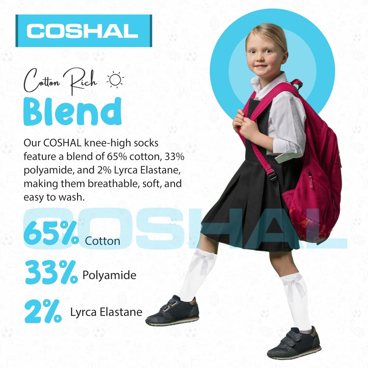 COSHAL® 3 Pairs Girls Knee High School Socks Cotton Socks with Fluffy Ribbons Bow, Back to School Socks Uniform Party Wear Long Socks Girls Bow Knee High School Socks — view 4