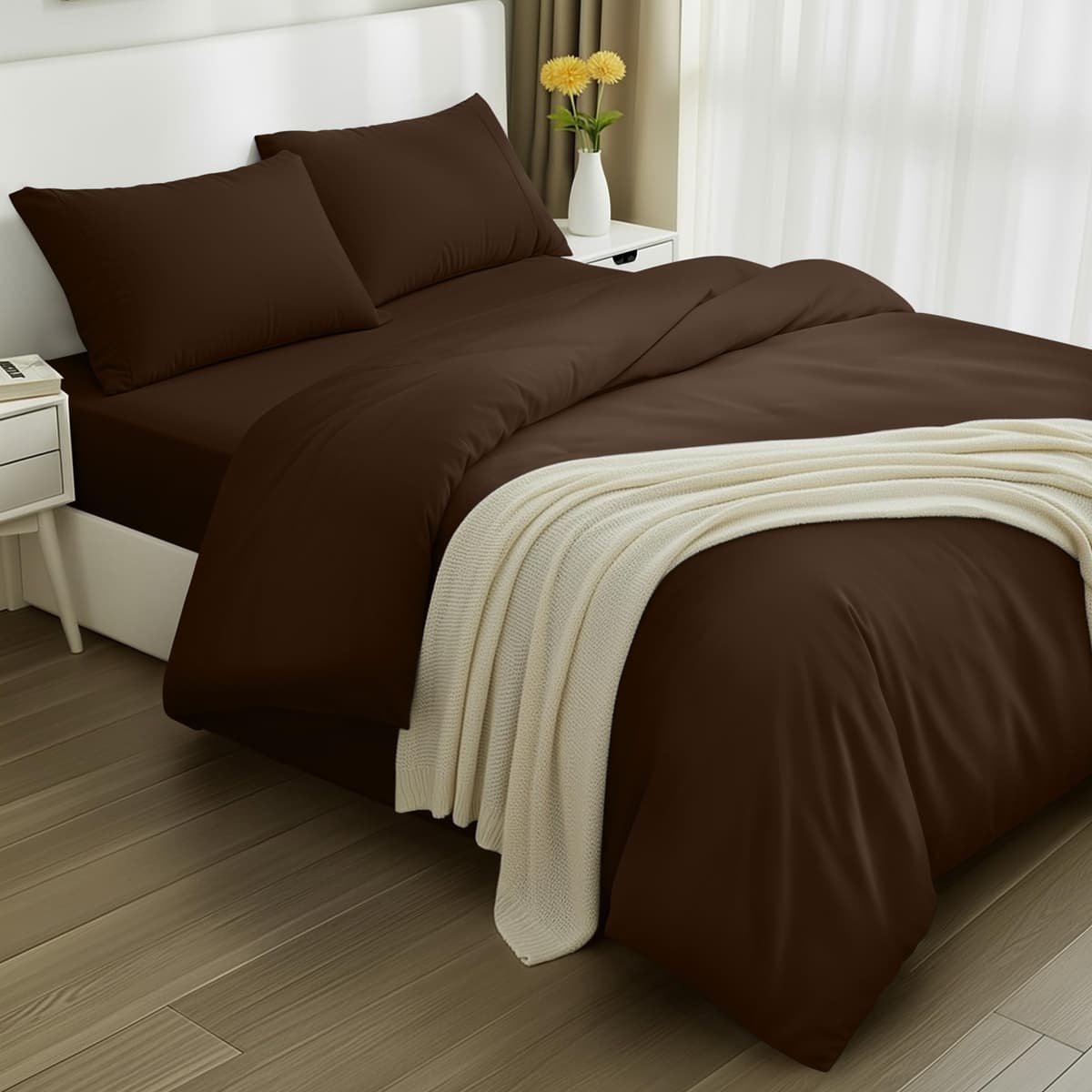 Utopia Bedding 3 Piece Single Bedding Set - Duvet Cover, Fitted Sheet with Pillow case - Soft Brushed Microfiber (Grey) — view 45