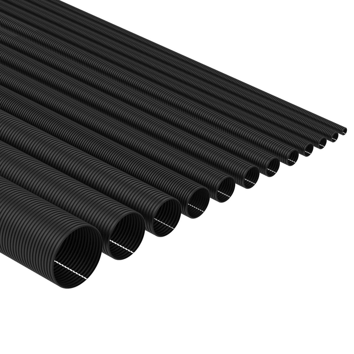 AUPROTEC Tubo Corrugado ranurado 2 a 50 m/Tubo de conducción ranurado/Resistente a los Rayos UV/Manguera Protectora de Cables Negro - Diámetro Interior 26 mm, Longitud 2m — view 4
