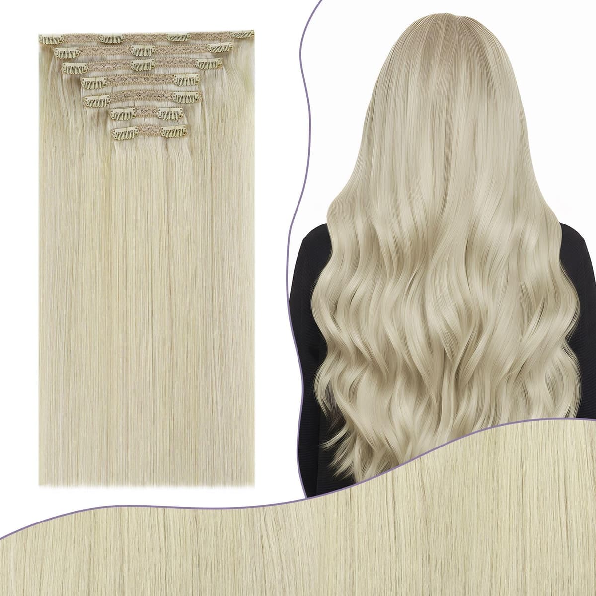 Fshine Clip in Hair Extensions Human Hair Copper Hair Extensions 18 Inch 120 g 7 pcs Color 330 Natural Straight Hair Extensions for Women Real Human Hair — view 12