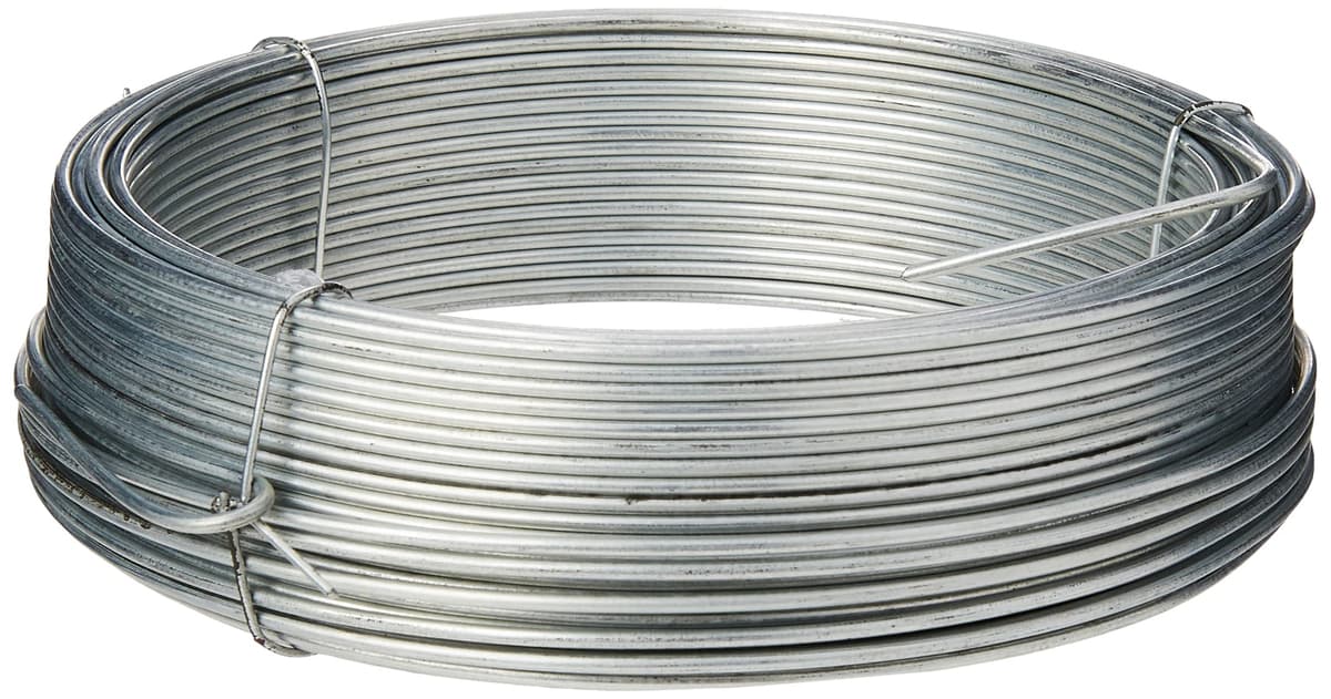 Merriway BH00327 Galvanised Garden Wire, 2mm x 20 Metres (65ft) 12 Gauge 5/64 inch Thickness, Grey,Grey — view 3