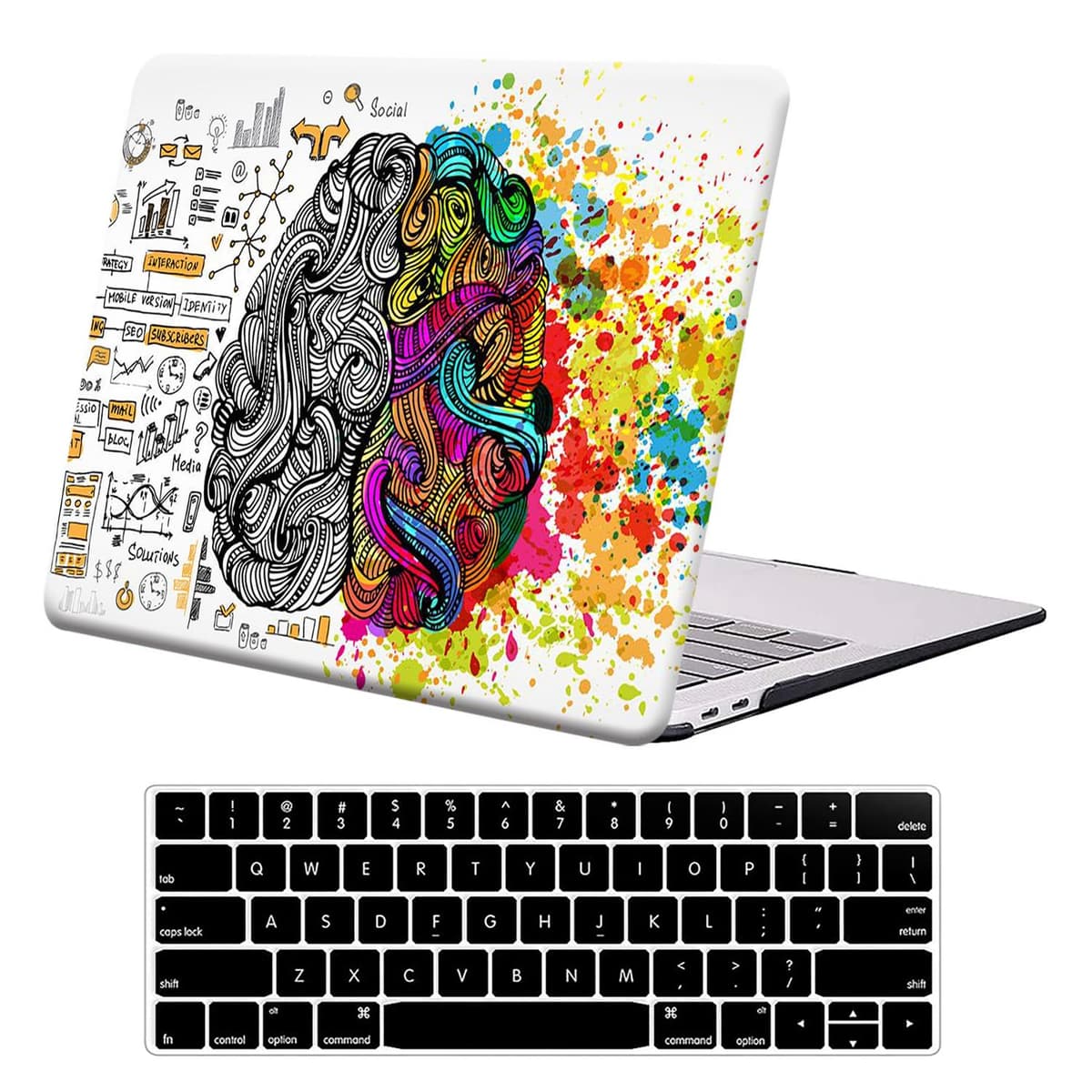 for MacBook Air 13.6 inch Case 2022 2023 2024 2025 Release M4 A3240 M3 A3113 M2 A2681 with Touch ID, Plastic Laptop Hard Shell Case & Keyboard Cover for M4 M3 M2 MacBook Air 13.6,Black Marble — view 13