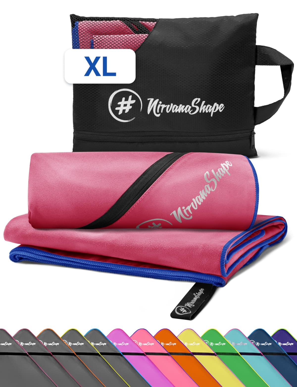 NirvanaShape Toallas de Microfibra | Absorbentes, Ligeras, de Secado rápido | Toallas de baño, Toalla de Viaje, Toallas Deportivas | Ideales para Viajar, IR al Gimnasio, la Playa, Practicar Yoga — view 55
