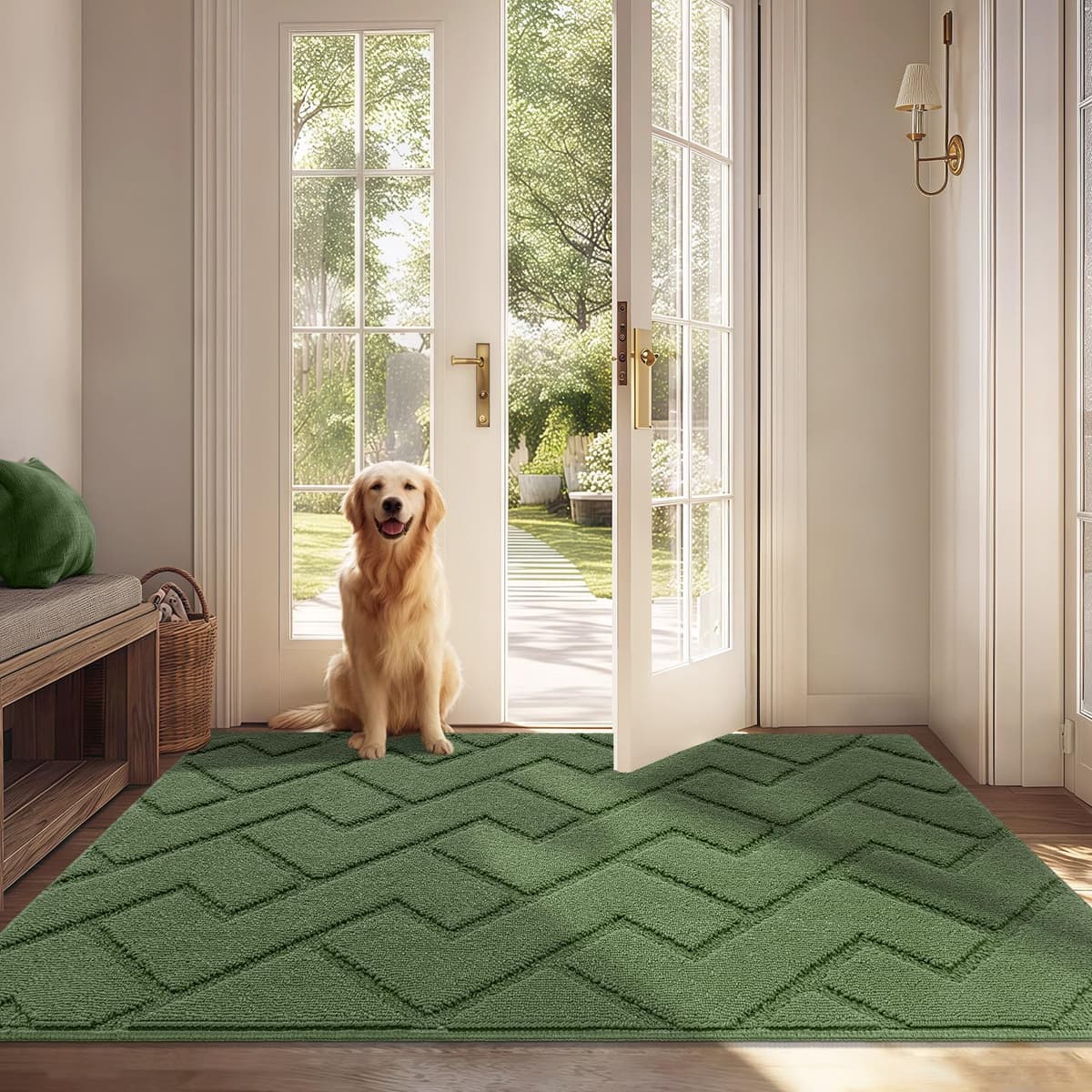 Biscpro Door Mats Indoor,Dirt Trapper Mat Absorbent Non-Slip Low Profile Doormat for Entrance,Inside, Kitchen,Front Door Mat Washable for Pets and Dogs— 50x80cm,Grey — view 99