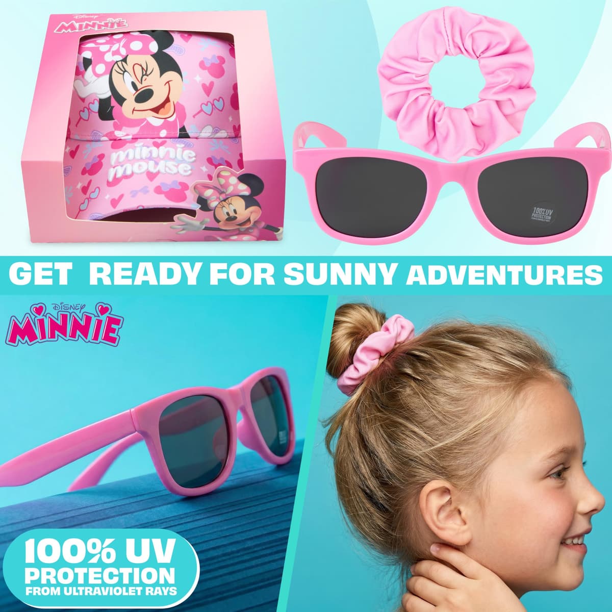 Patrulla Canina | Frozen | Princesas Disney | Minnie Mouse | Barrio Sesamo Gorra Niña con Gafas de Sol UV400 y Coletero Set, Accesorios Niña de Verano — view 2