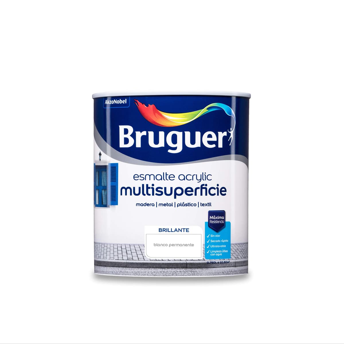 Bruguer Acrylic Multisuperficie Esmalte al agua Satinado - Pintura 750 mL, Blanco Permanente — view 12
