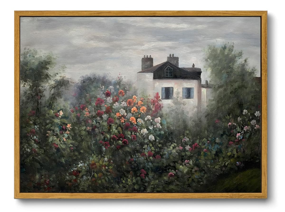 OIQArtOIQ Framed Canvas Wall Art,Vintage Decor,Landscape Nature Country Wildflower Paintings Farmhouse Pictures Modern Artwork Rustic Fall Flower Prints Cottagecore Office Living Room Bedroom Bathroom — view 11