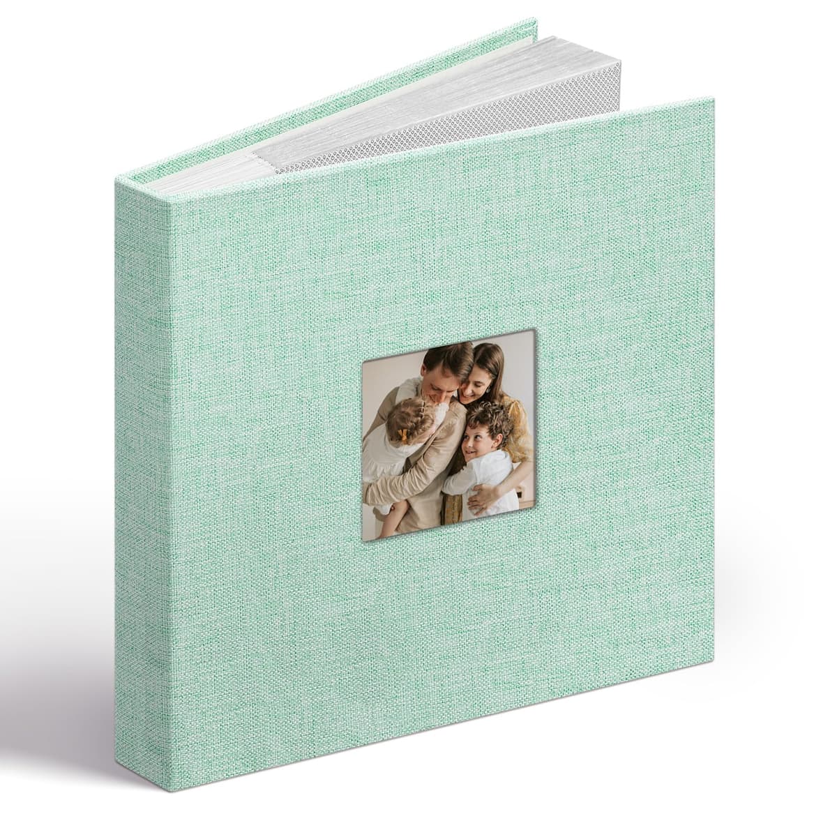 Vienrose Álbum de Fotos Lino 6x4 48 Fotos con Ventana en Portada, Bolsillos Ácido-Free, Álbum de Recuerdos con Espacios para Notas, Regalo para Bodas, Familia, Bebé, Aniversario (Rosa) — view 11