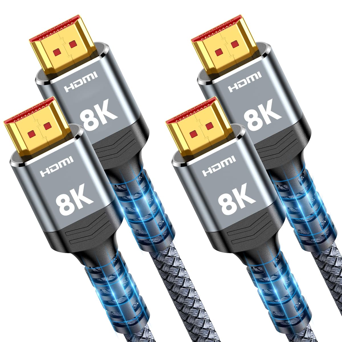 10K 8K HDMI Cable 2M Certified, Snowkids HDMI 2.1 Cable Ultra HD High Speed 48Gbps, 8K@60Hz 4K@120Hz HDMI Lead eARC HDR10 HDCP 2.2/2.3, Compatible for PS5/4 for X-box/HDTV/Blu-ray — view 11