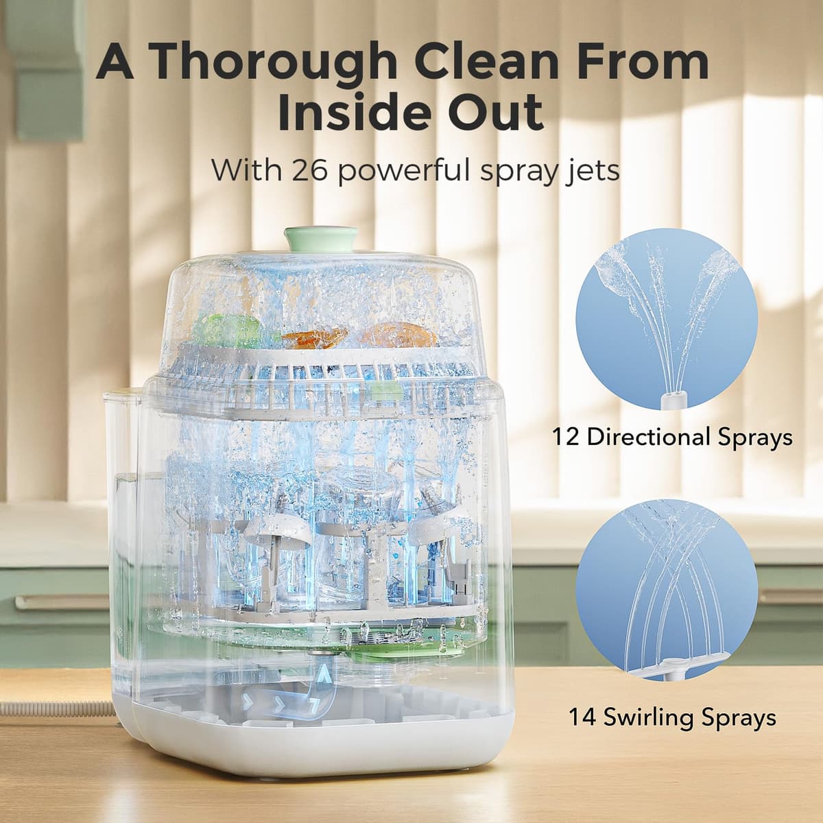 Momcozy KleanPal Pro Baby Bottle Washer, Steriliser & Dryer - All-in-One Cleaning Machine for Bottles, Breast Pump Parts & Baby Essentials - Time-Saving & Effortless Care — view 3