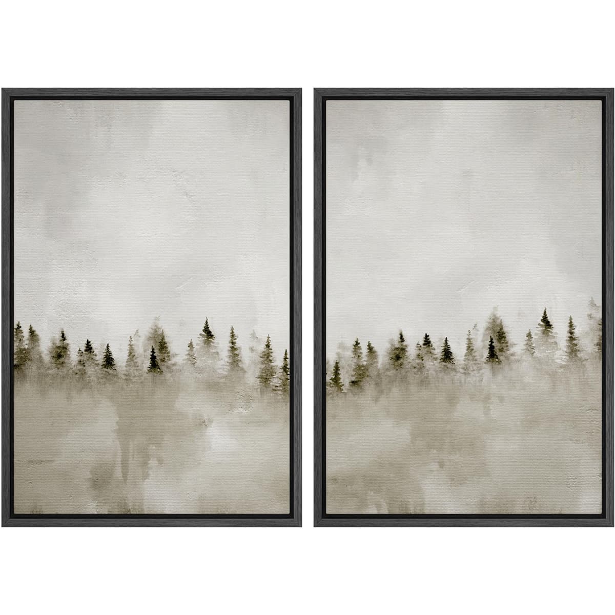 MUDECOR Framed Canvas Print Wall Art Set Watercolor Pastel Duotone Tan Landscape Abstract Shapes Illustrations Modern Art Decorative Contemporary for Living Room, Bedroom, Office - 24"x36"x2 Natural — view 108