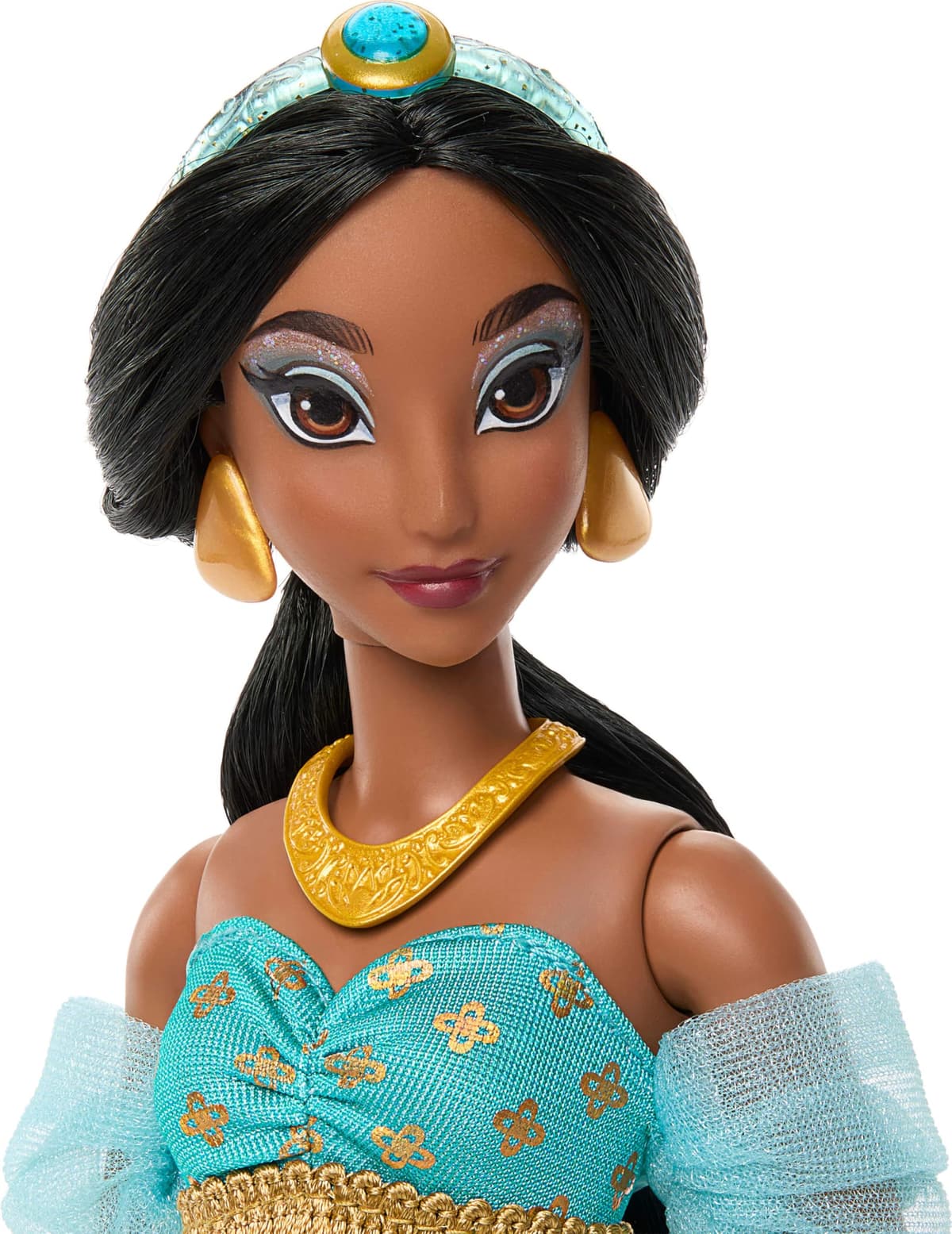 Mattel Disney Princesas Sparkling Princess Jasmine Muñeca y Accesorios con Ropa, Zapatos, Collar y Pendientes de Quita y pon, Inspirada en la película, JMP63 — view 2