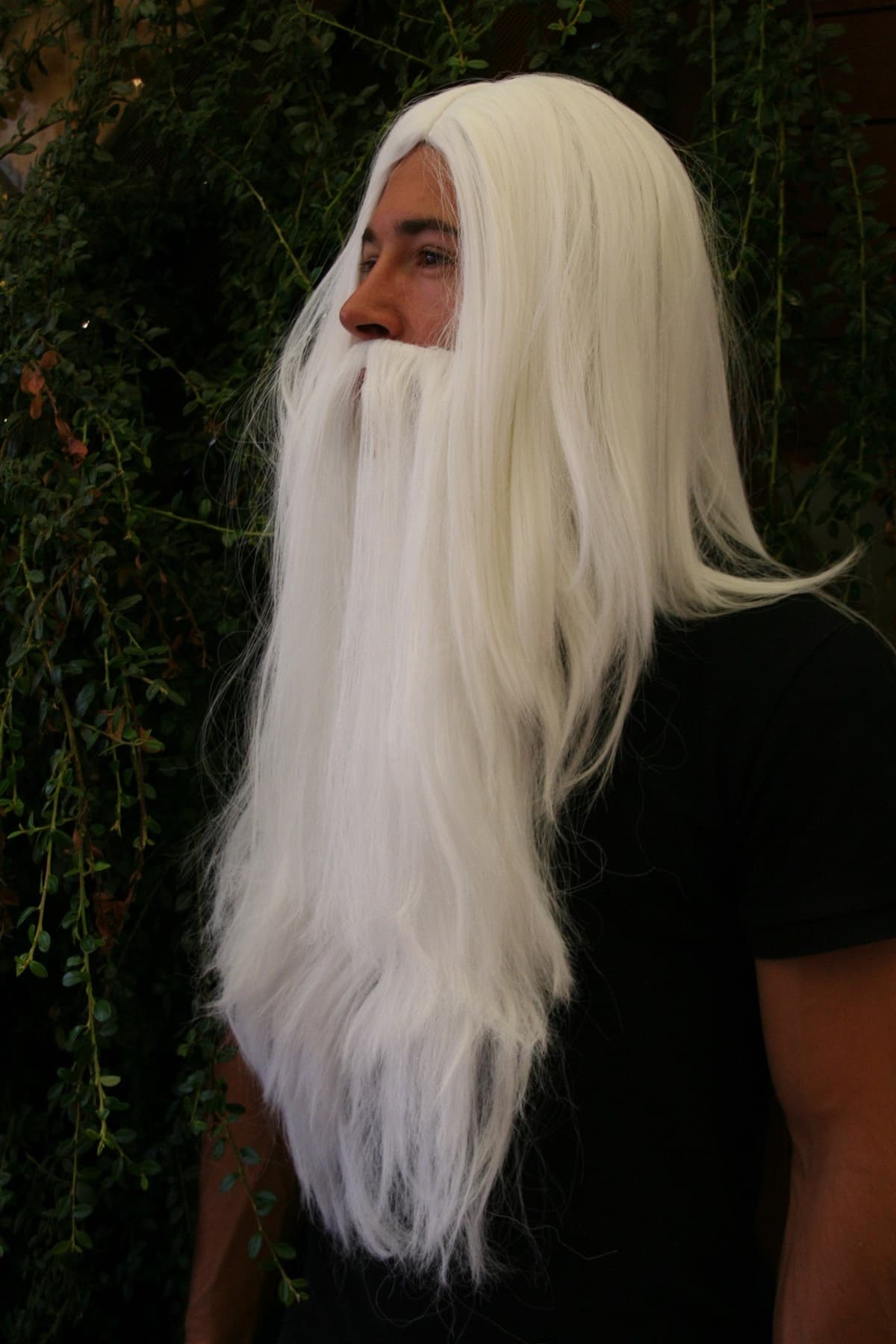 WIG ME UP- PW0210-P60 - Set de Peluca y Barba: hechicero canoso, Brujo, White Wizard — view 4