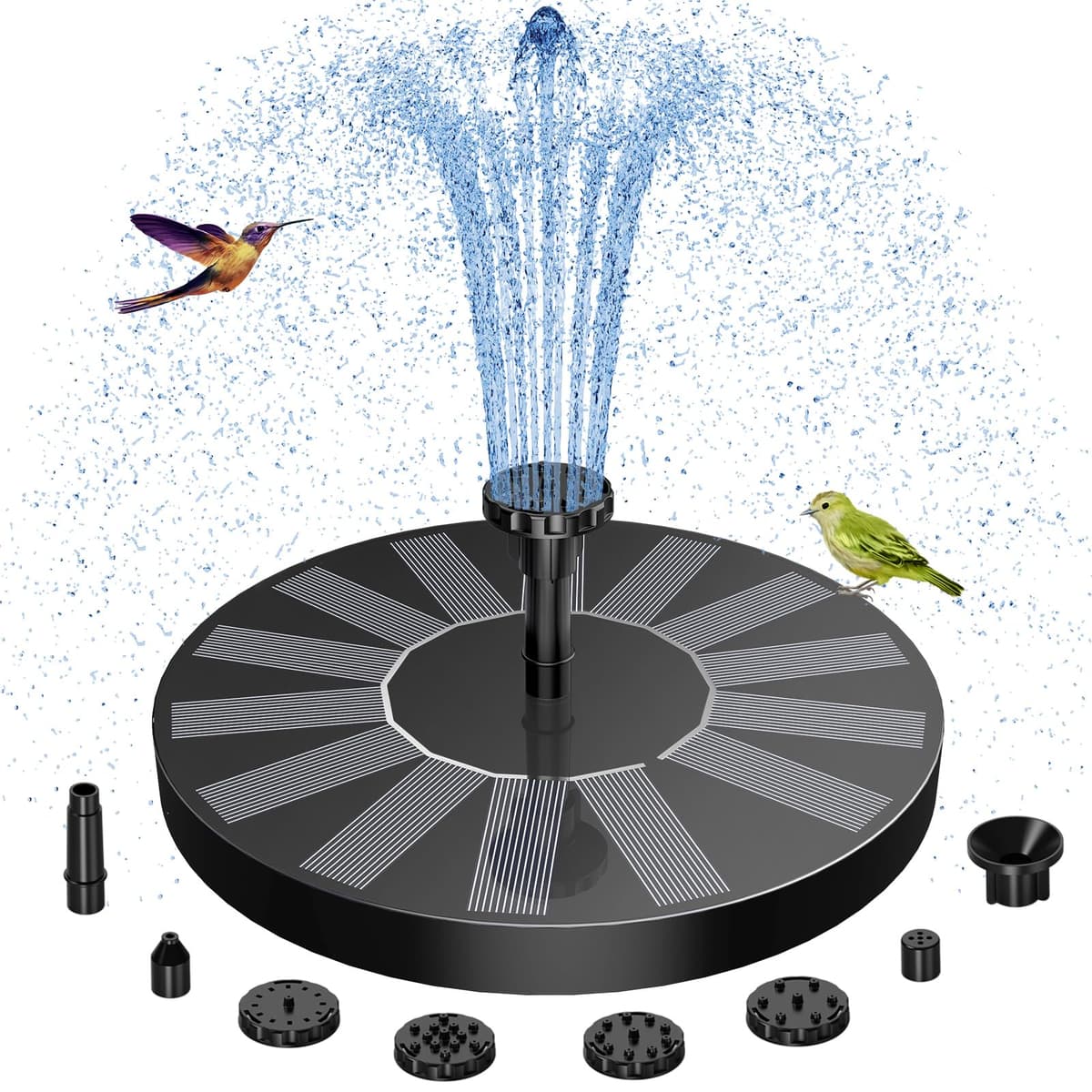 AISITIN Solar Water Fountain, Solar Powered Water Fountain with Multiple Nozzles, Floating Solar Pond Pump,Solar Water Feature for Bird Bath, Garden, Pond, Pool and Fish Tank