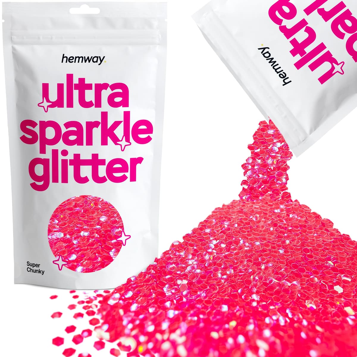 Hemway Ultra Sparkle Glitter Baby Pink Iridescent 100g Fine | Glitter for Arts & Craft, Makeup, Nail Art, Crafting, Card Making, Sparkle Decoration — view 33