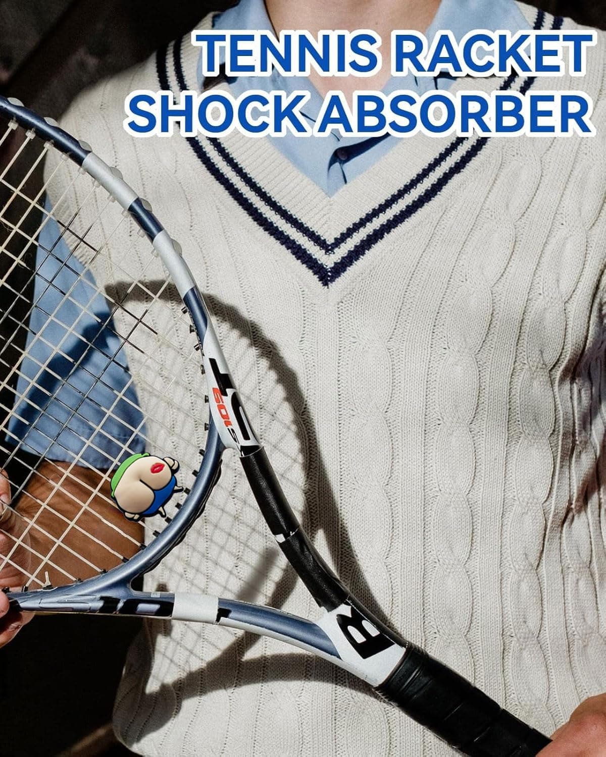 4Pcs Amortiguador Raqueta Tenis, Antivibrador de Vibración de Silicona con Diseño de Dibujos Animados, Amortiguador para Raqueta de Tenis, Raquetas de Bádminton y Raquetas — view 4