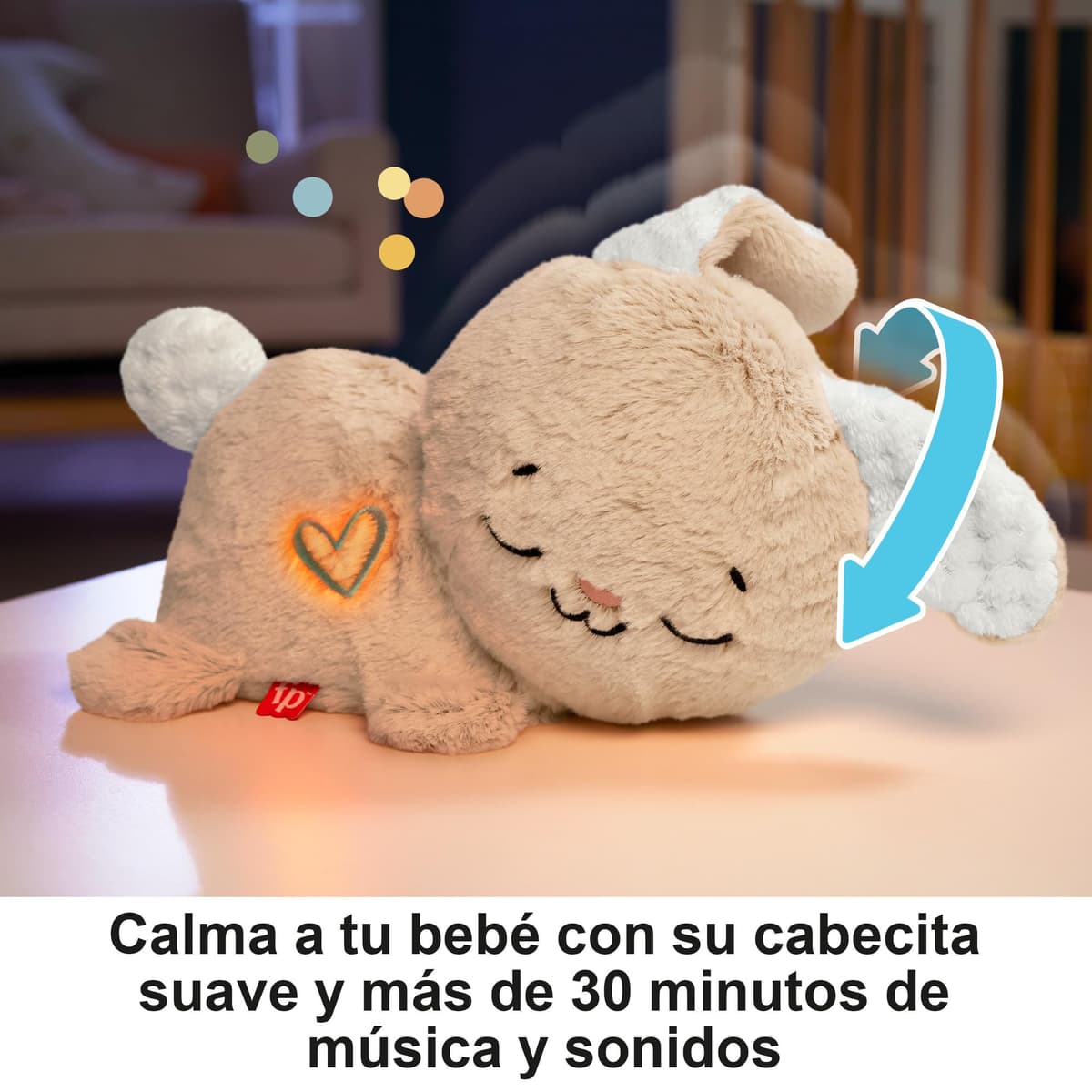 Fisher-Price Conejito Hora de Dormir, Peluche para bebés que ayuda a relajar y calmar al bebé con sus movimientos rítmicos, luces y música, juguete regalo para recién nacidos, HXG97 — view 4