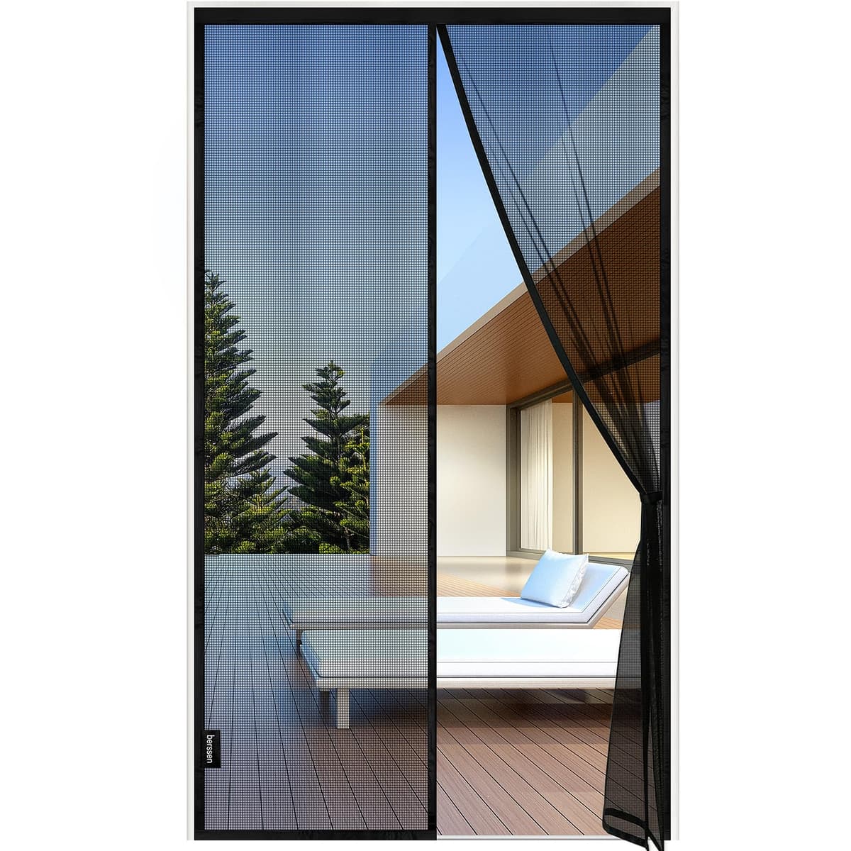 Mosquitera Puerta Magnetica - 90 x 210 CM - Blanco, Mosquiteras para Puertas, Cierre Magnético de Arriba a Abajo, Automáticamente,Mantiene el Aire Fresco — view 11
