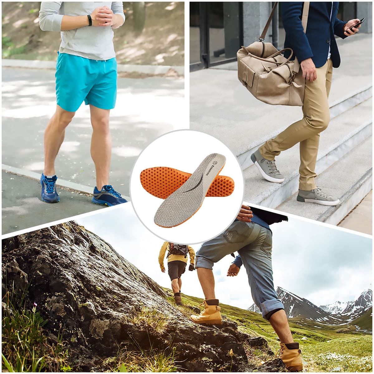 Knixmax Plantillas Deportivas para Hombre y Mujer,Plantillas de Soporte de Arco Transpirable,Cómodas y Amortiguación para Deportes,Correr,Caminar,Senderismo — view 6