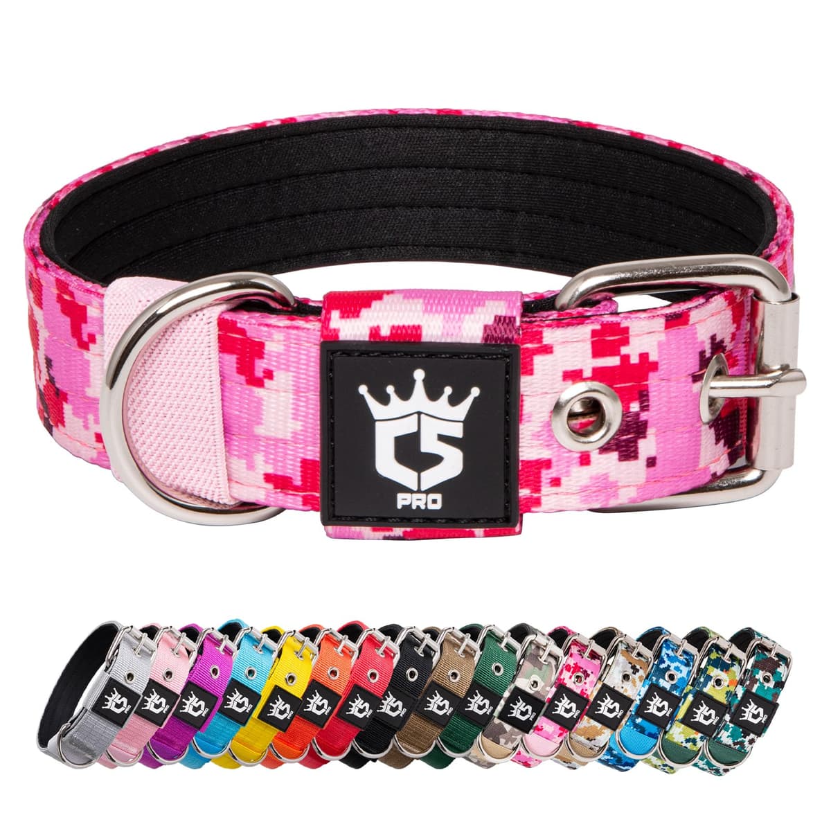 TSPRO Collar Táctico para Perros Ajustable, Collares con Broche de Metal Robusto, de 3,8 cm de Ancho, Duradero y Cómodo para Perros Medianos y Grandes (Negro M) — view 43