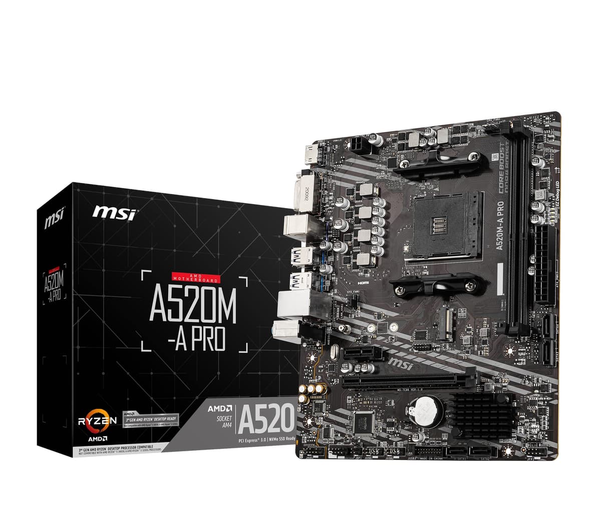MSI B550M PRO-VDH WIFI Motherboard M-ATX - Supports AMD Ryzen 5000 Series Processors, AM4, DDR4 Boost (4400MHz/OC), 1 x PCIe 4.0 x16, 3 x PCIe 3.0 x16, 1 x M.2 Gen4, 1 x M.2 Gen3, Gigabit LAN, Wi-Fi 6 — view 9