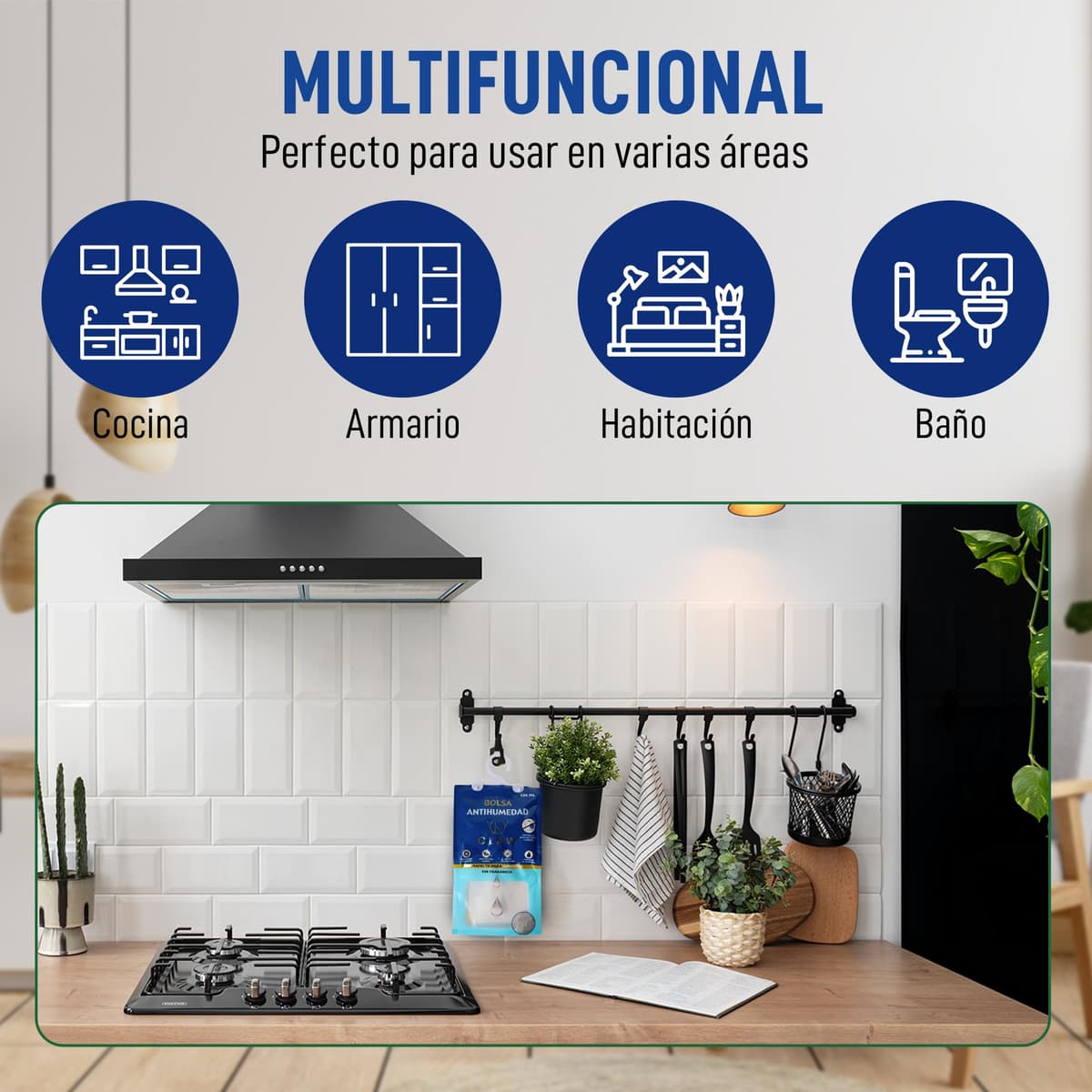 Pack de 24 Bolsas Antihumedad 2.4KG Armario Ropa – Deshumificador Percha Colgante Garaje – Elimina malos Olores - Absorbente Humedad Trastero (24) — view 4