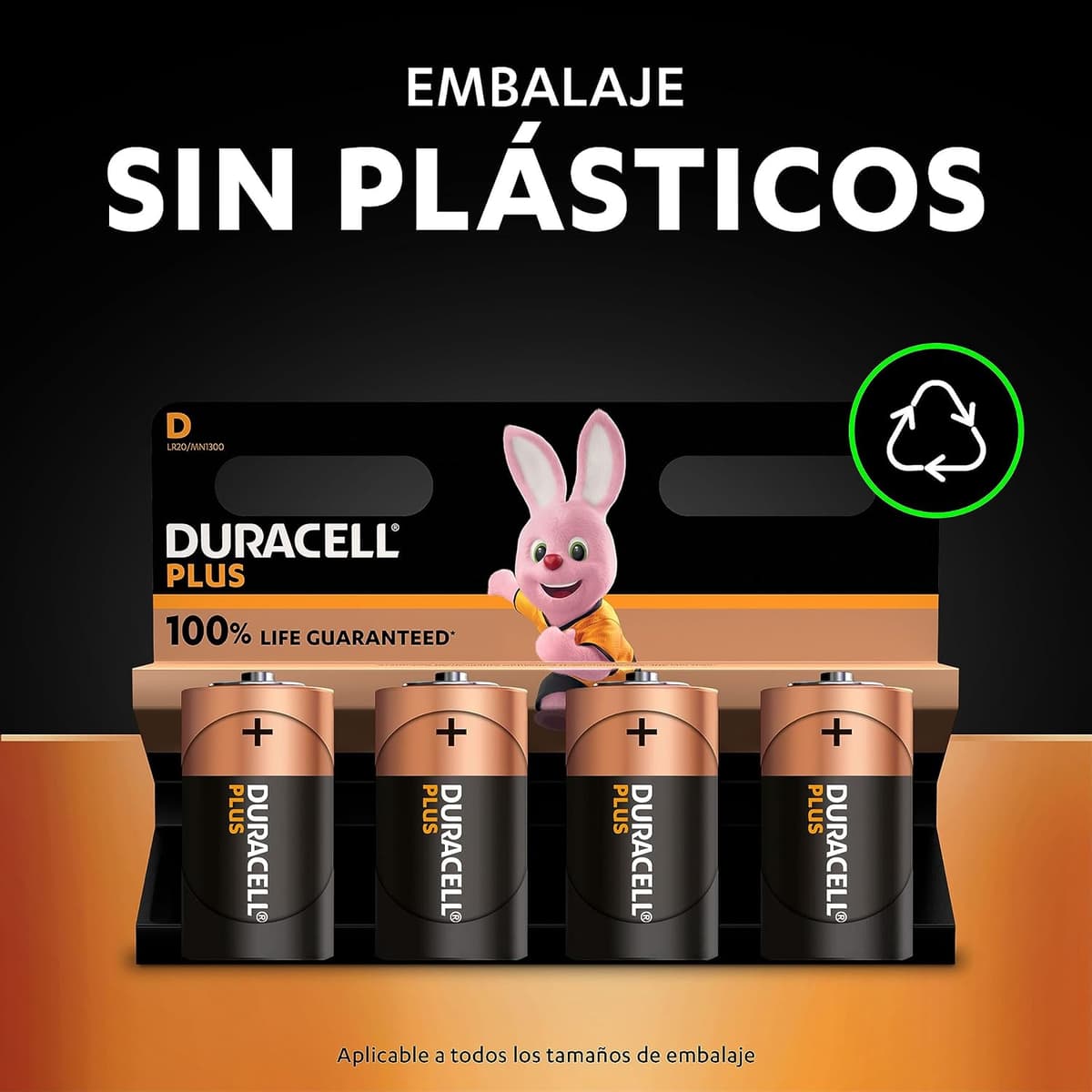 Duracell Plus pilas alcalinas D (paquete de 6), 1,5 V, LR20 MN1300 D Paquete de 6 — view 4