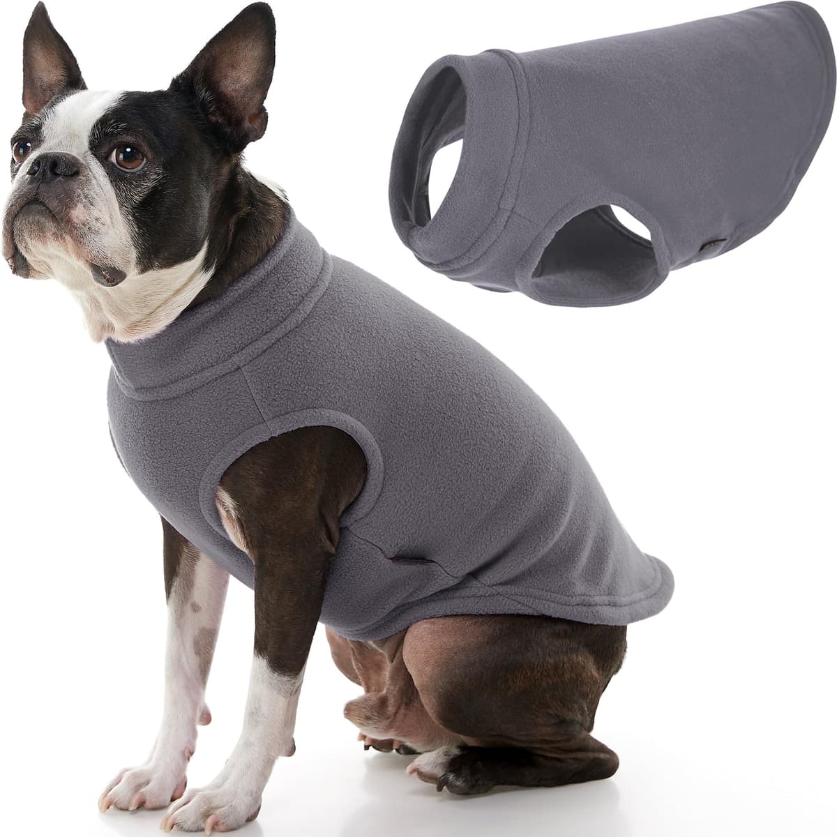 Gooby Stretch Fleece Pull Over Cold Weather Dog Vest, 2X-Large, Black — view 48