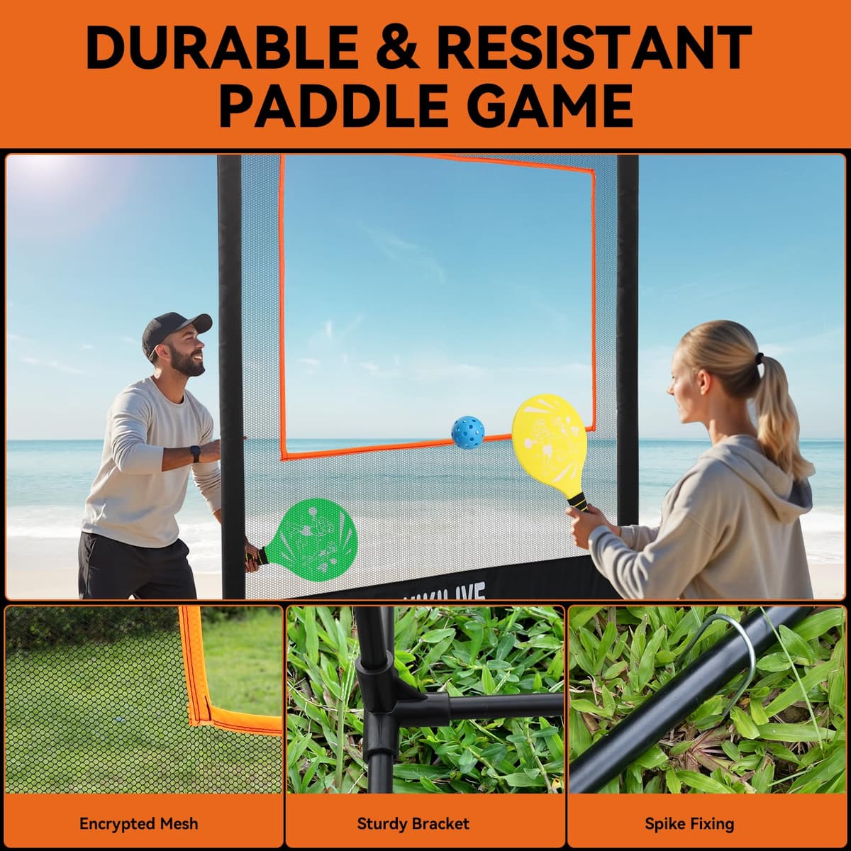 Juegos de Palas con Red - Set Deportivo Todo en Uno, Adecuado para Bádminton/Tenis de Mesa/Volante/Pickleball, Set de Juegos Deportivos para Interior y Exterior, para Playa/Jardín/Hogar — view 2
