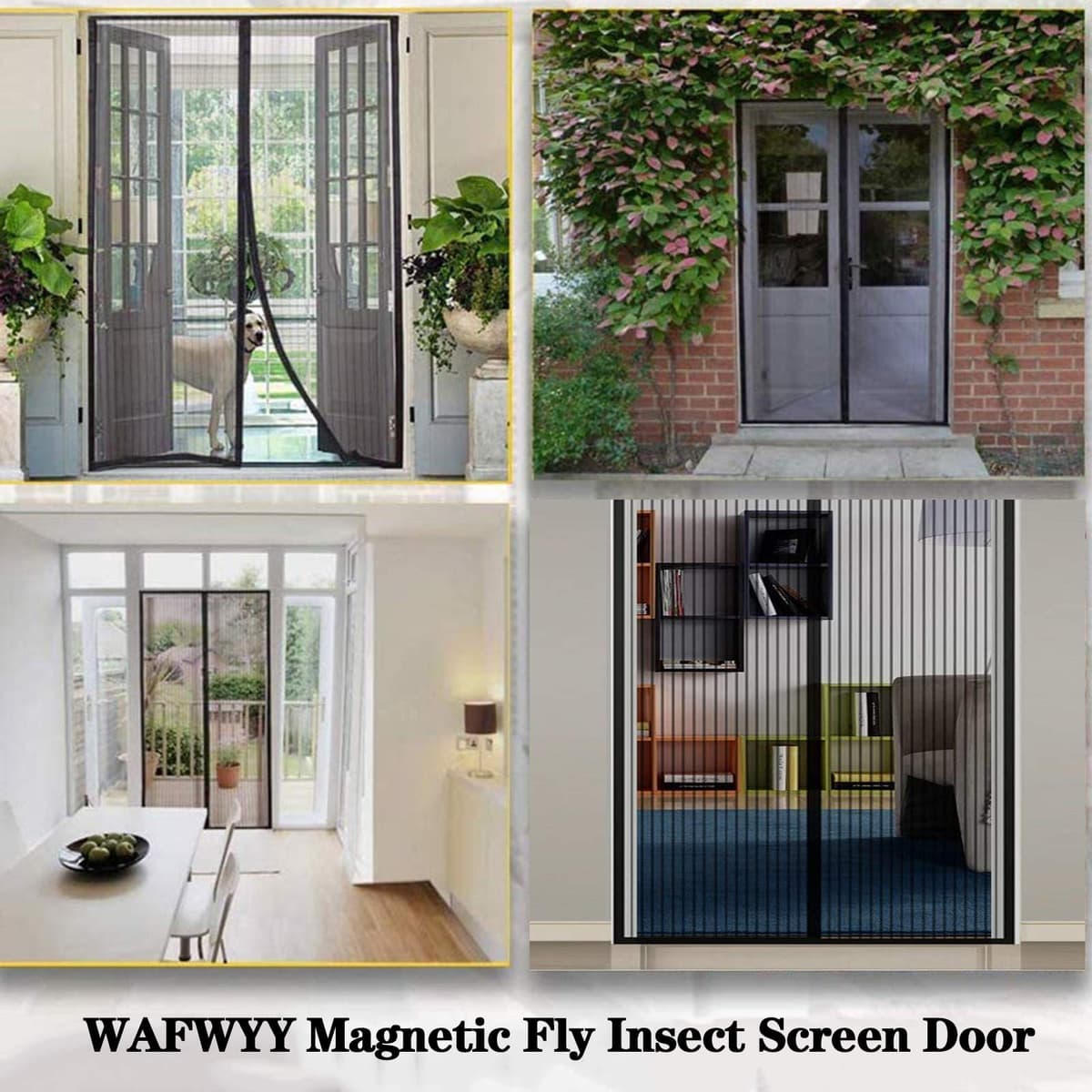Magnet Fly Screen Door Protección Contra Insectos, Instalación De Adhesivo De Cortina Magnética Sin Perforación, Cierre Magnético De Mosquitera, Marco Completo, 80x210 Cm — view 5