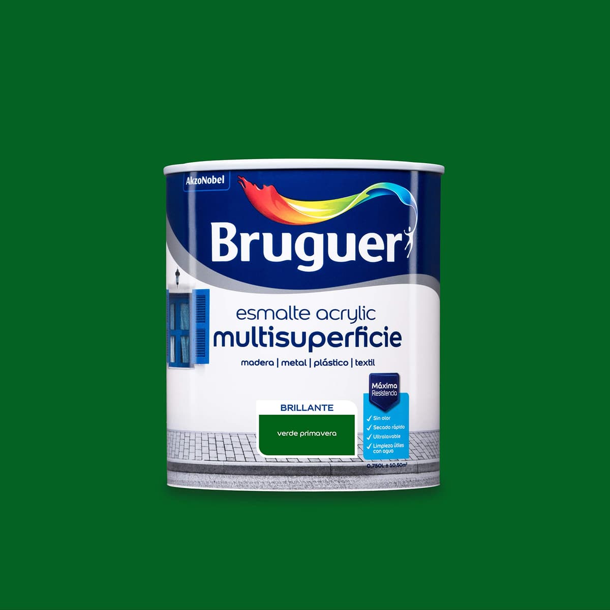 Bruguer Acrylic Multisuperficie Esmalte al agua Satinado - Pintura 750 mL, Blanco Permanente — view 73