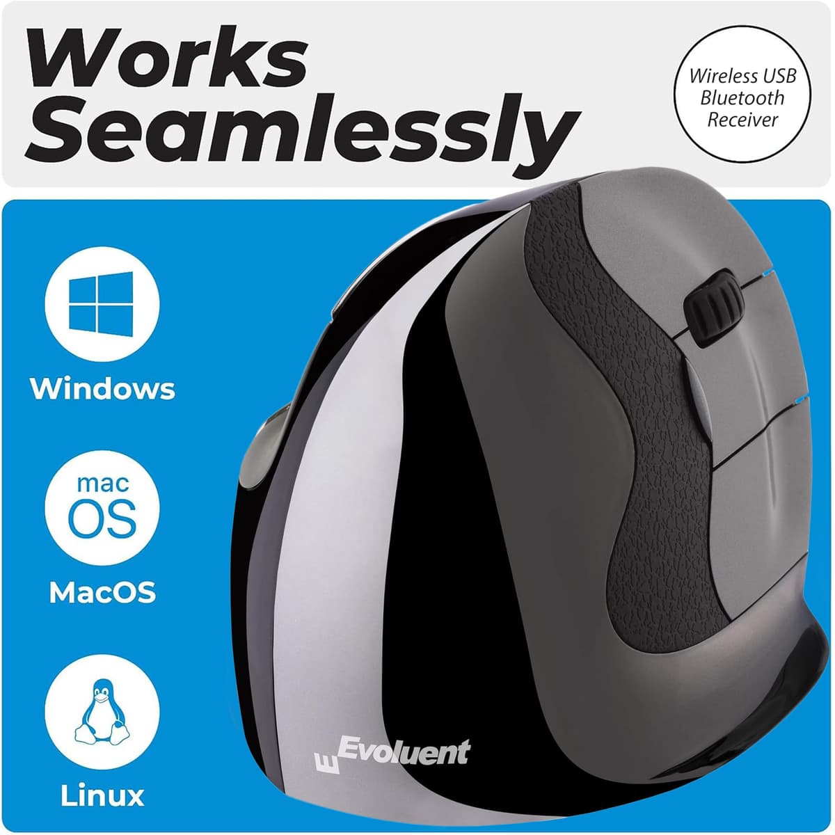 EVOLUENT Raton Vertical Mouse D Mano Derecha Large INALAMBRICO — view 4