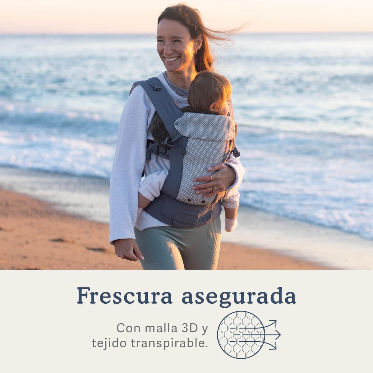 Beco Gemini Mochila Portabebés Ergonómica de 3,2 a 15,8 kg (7–35 lbs) - Posición en M, Asiento Ajustable - Mochila de Porteo para Recién Nacidos y Niños PequeñosMalla 3D transpirable (Cool Dark Grey) — view 4