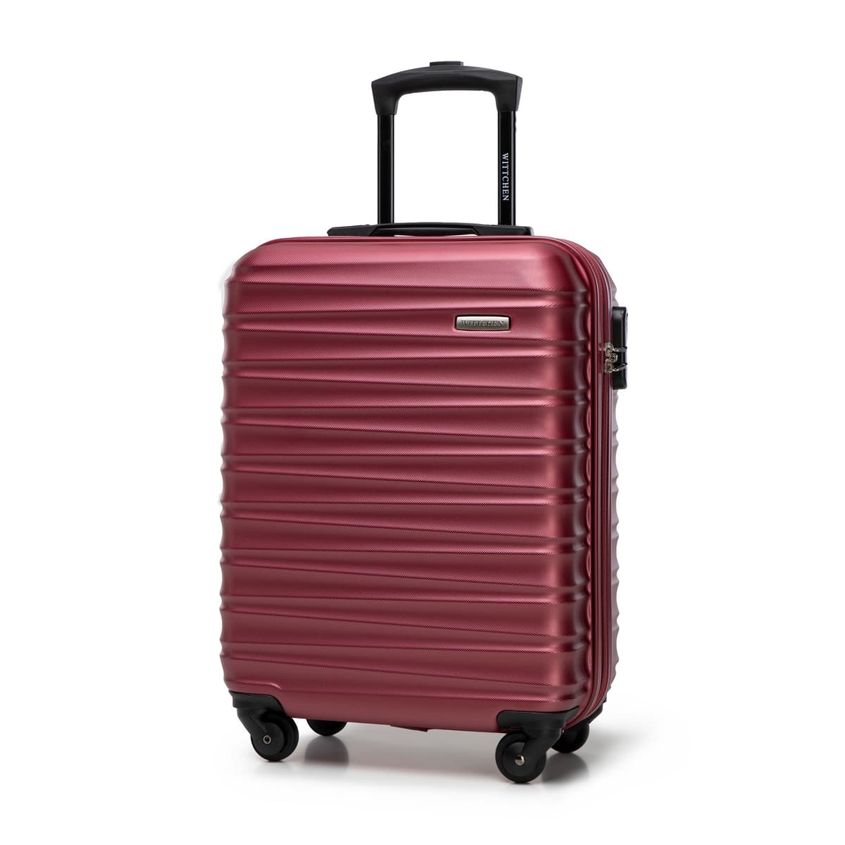 WITTCHEN Maleta Grande Trolley ABS rígido para facturación con 4 Ruedas giratorias Cerradura de combinación asa telescópica Groove Line Negro Ryanair/Vueling/Iberia/easyJet/Iberia Express — view 75